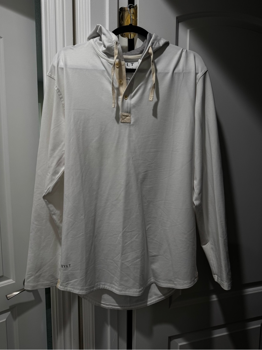 BYLT Basics White Long-Sleeve Hooded